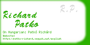 richard patko business card